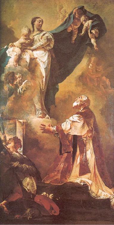 PIAZZETTA, Giovanni Battista The Virgin Appearing to St. Philip Neri Sweden oil painting art